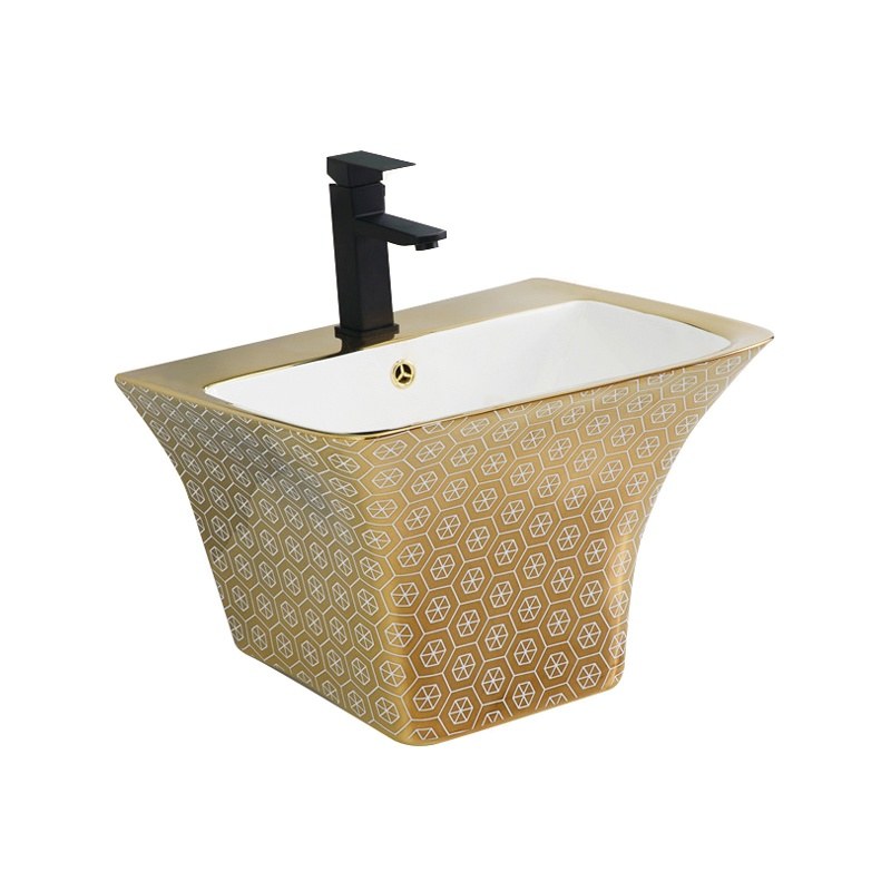 LT-514-GID-CT-5 gold wall-hung-basins