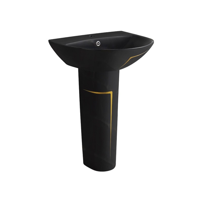 LT-362P-M-BLGL black pedestal-basins