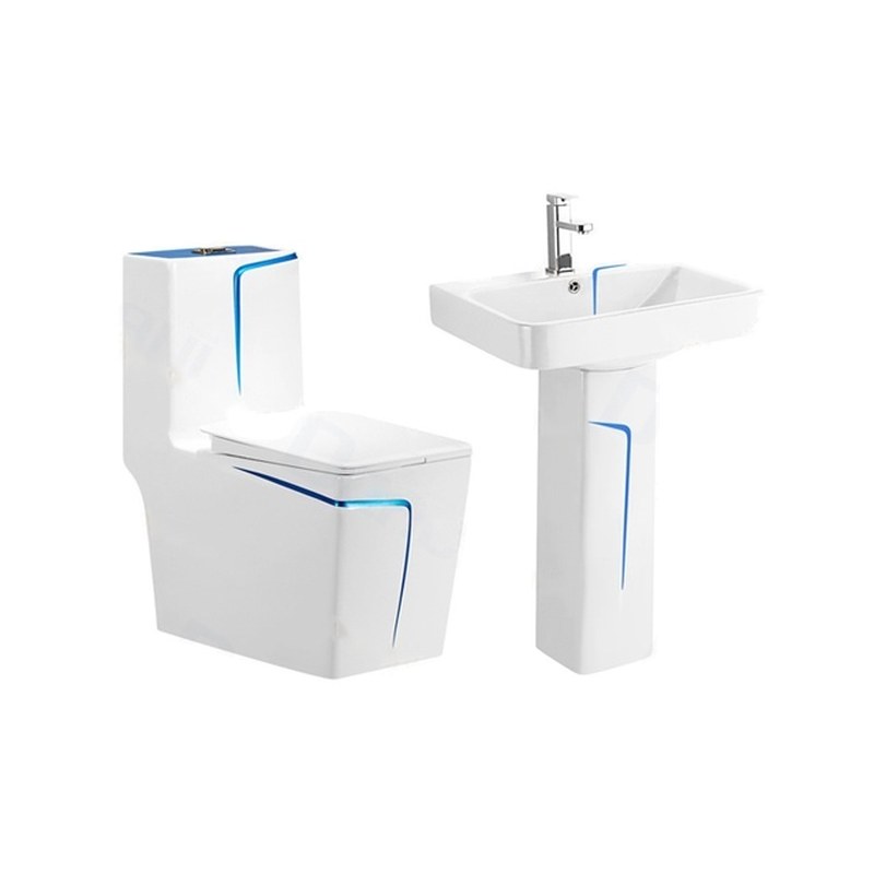 LT-1109-CG-BUL-----LT-354P-WBU white two-piece-toilet-suites