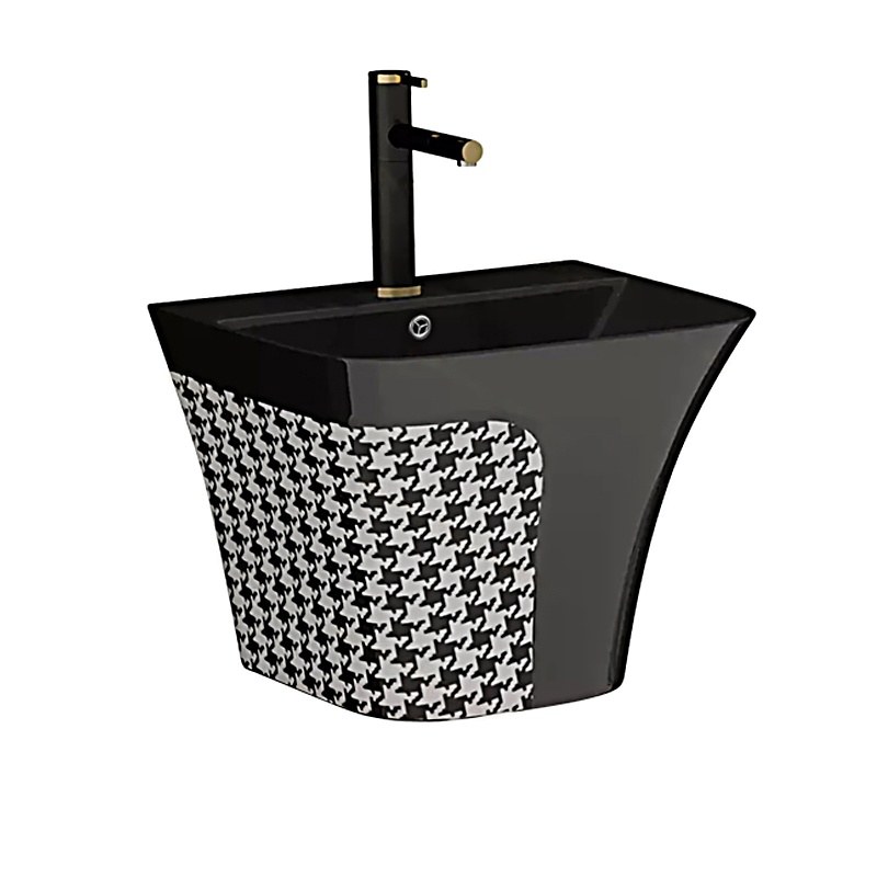 LT-587-CG-BL1 black wall-hung-basins