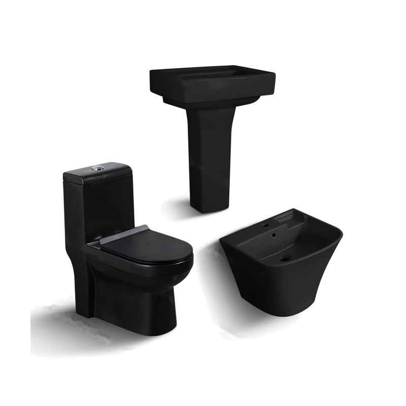 LT-1085-CG-MBL--LT-415B-CG-MBL--LT-325P-CG-MBL black one-piece-toilet-suites