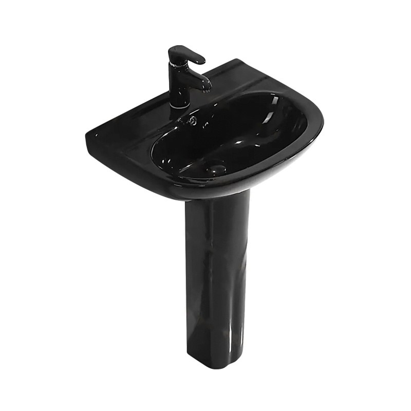 LT-318P-CG-BL black pedestal-basins