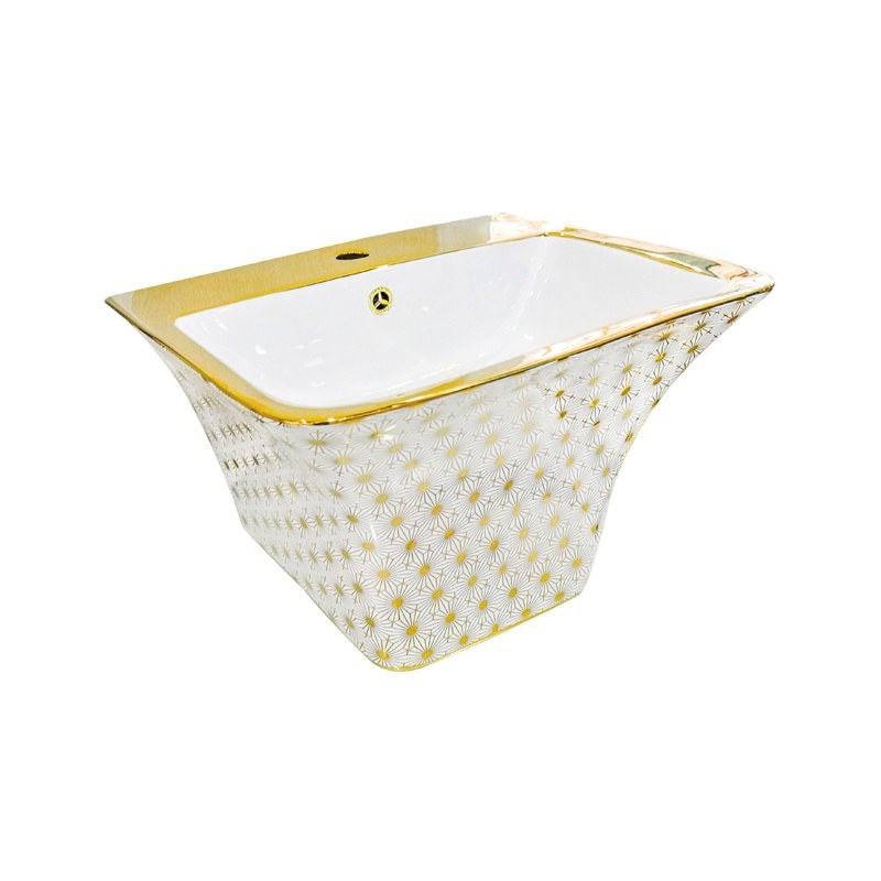 LT-514-GID-CT-14 patterned wall-hung-basins