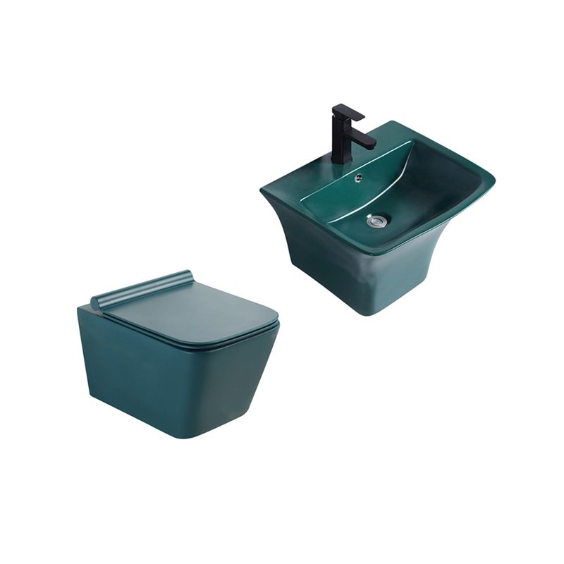 LT-454W-M-BG-----LT-514-M-BG white wall-hung-toilet-suites