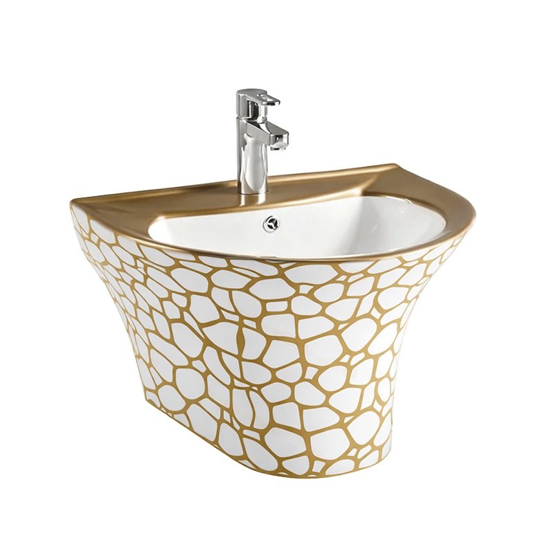LT-525-GID-CT patterned wall-hung-basins