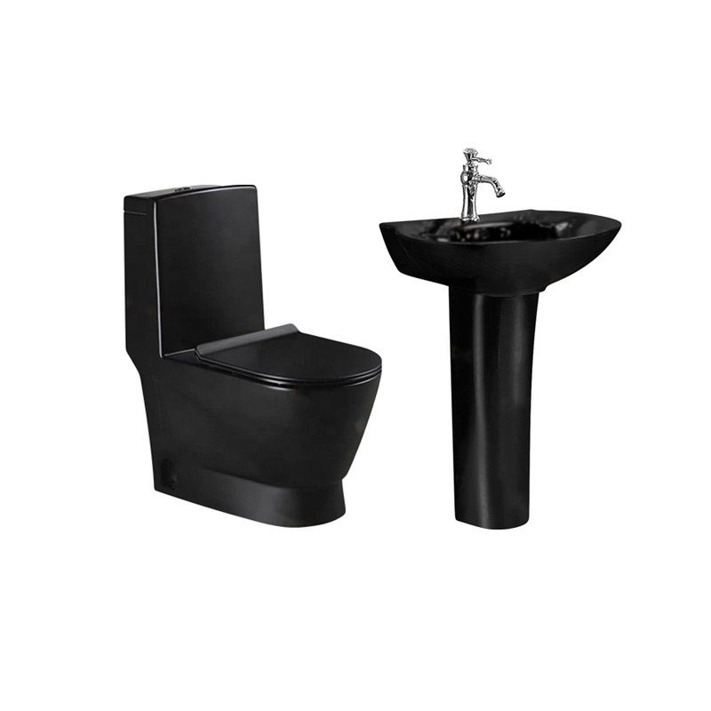LT-1013-CG-MB----LT-310P-M-BL white two-piece-toilet-suites
