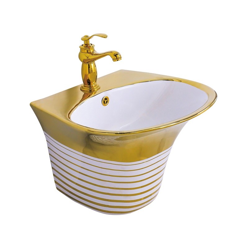 LT-532-GID-CT-4 gold wall-hung-basins