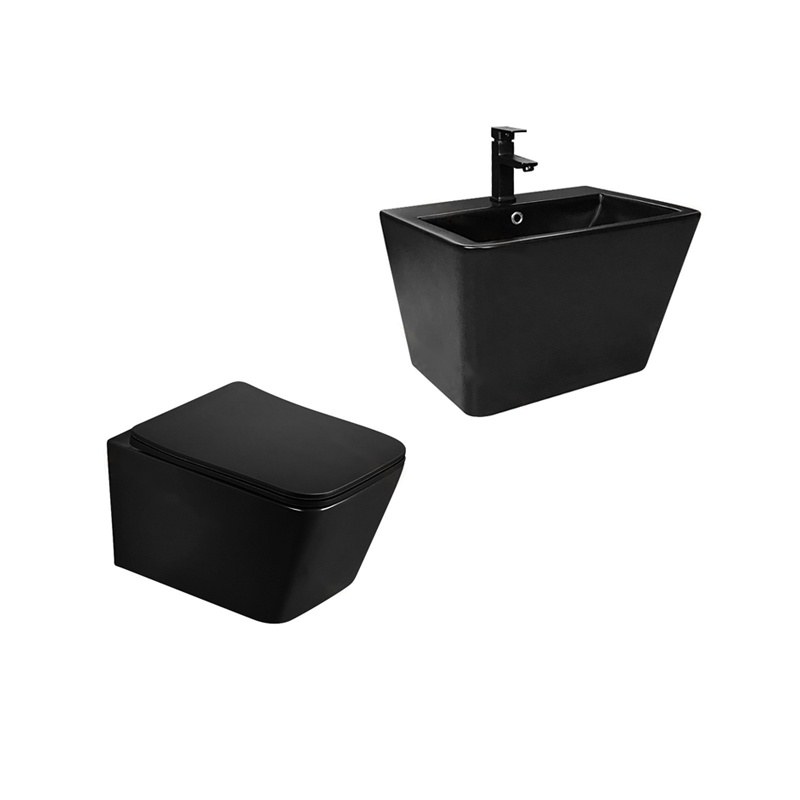 LT-454W-M-BL-----LT-503-M-BL white wall-hung-toilet-suites