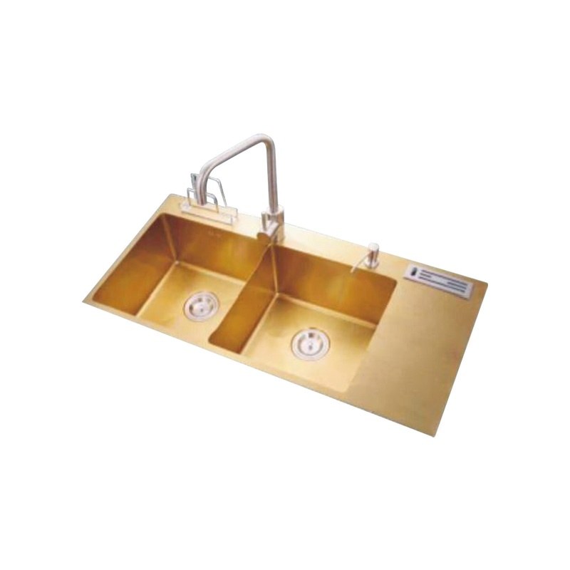 LT-10048DHBLS-Gold kitchen sink, stainless sink, wash basin sink